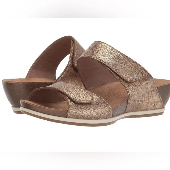 DANSKO Vienna Gold Metallic Sz 40/9 Gold Nappa Casual Slide Flip Flop Sandal - Picture 15 of 15